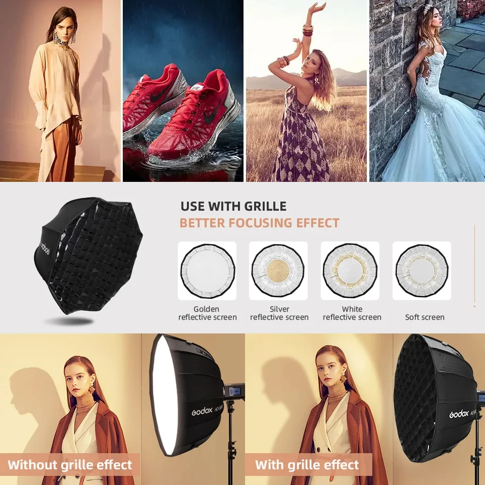 Godox AD-S60S 60cm 퀵 설치 옥타곤 소프트 박스 ML60/ML60BI AD300Pro AD300Pro II용 특수 액세서리