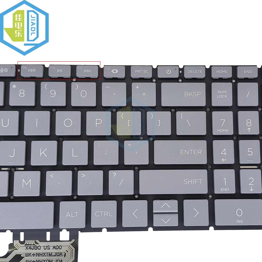 Teclado para Notebook para hp Laptop Keycaps Cinza Azul Inglês Eua N32714001 15-fc000 15z-fc 15-fc0101au 15-fc0050au - Imagem 2