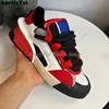 Unisex Round Toe Genuine Leather Sneakers Mixed Colors Mens Flat Breathable Lace Up Casual Shoes Spring Male Sneakers 35-46 1