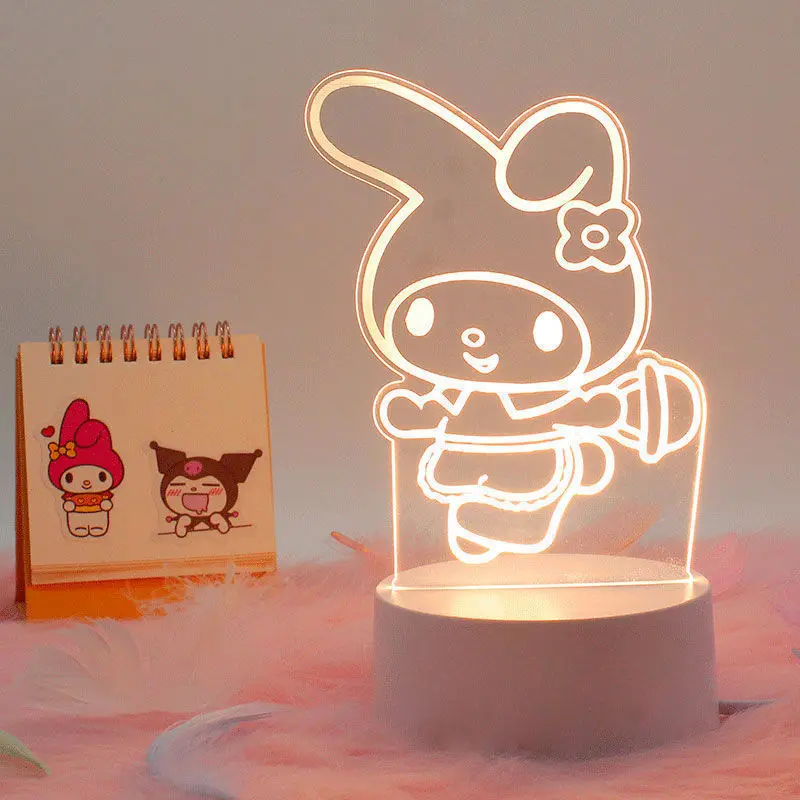 Kawaii Cartoon Sanrio Hello Kitty My Melody Kuromi Night Light