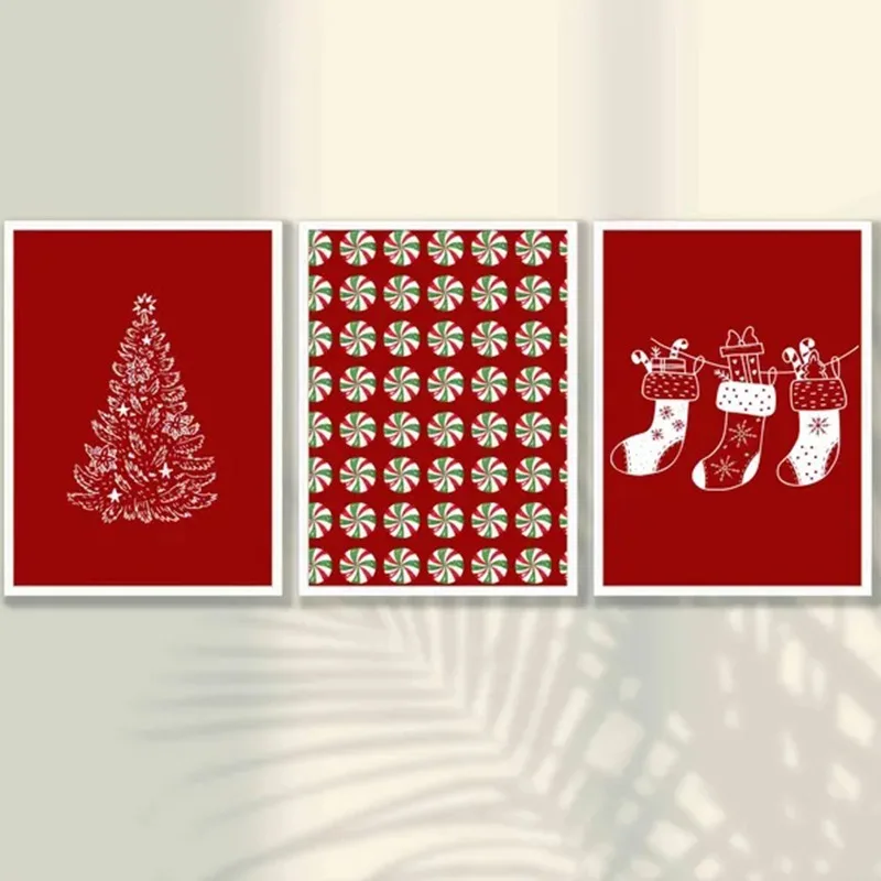 Christmas Wall Art Set of 3 2