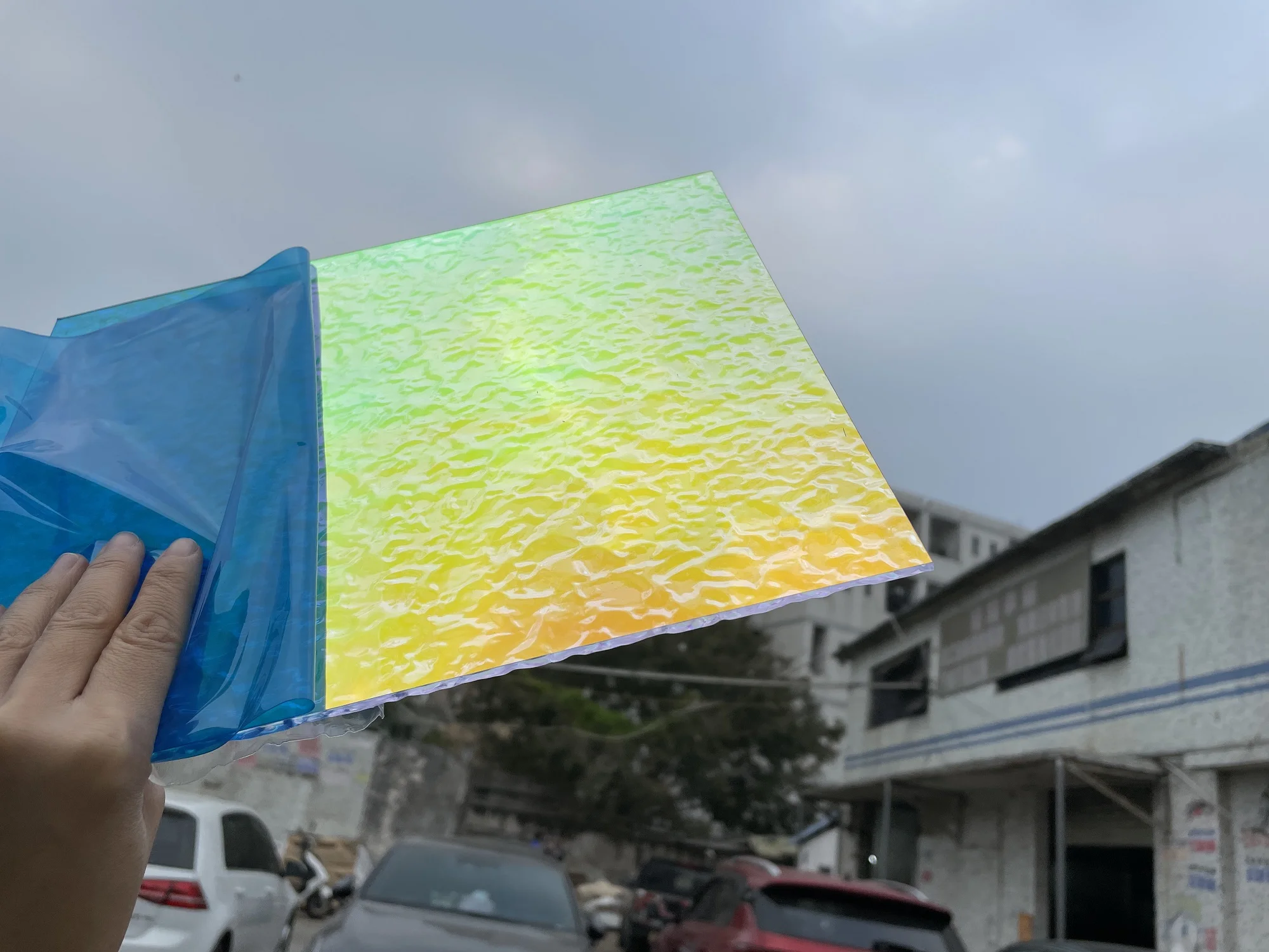 Description Picture 4 of item5MM Water Ripple Color Laser Plexiglass Rainbow Acrylic Radiant Wave Board For DIY/Jewel Display/Advertising/Decorate/Art Staffs