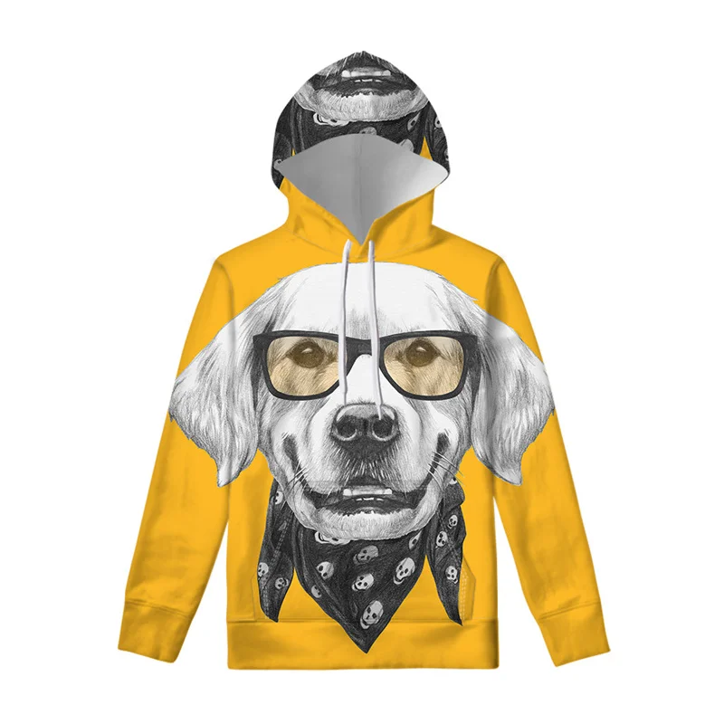 Sudadera con capucha con estampado 3D de perros y mascotas coloridas para hombres y niños, jersey con gráficos de animales de husky siberiano, ropa de calle, sudaderas casuales