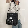 Sanrio Kuromi Large Capacity Tote Bag Nylon Women's Shoulder Bag Students Book Pockets Crossbody Bag 3