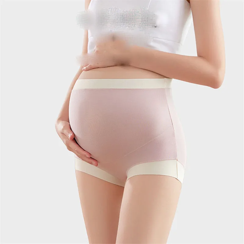 

Women's Underwear High Waist Breathable Pregnant Underpants Pregnancy Simple Striped Maternity Underwear For Women