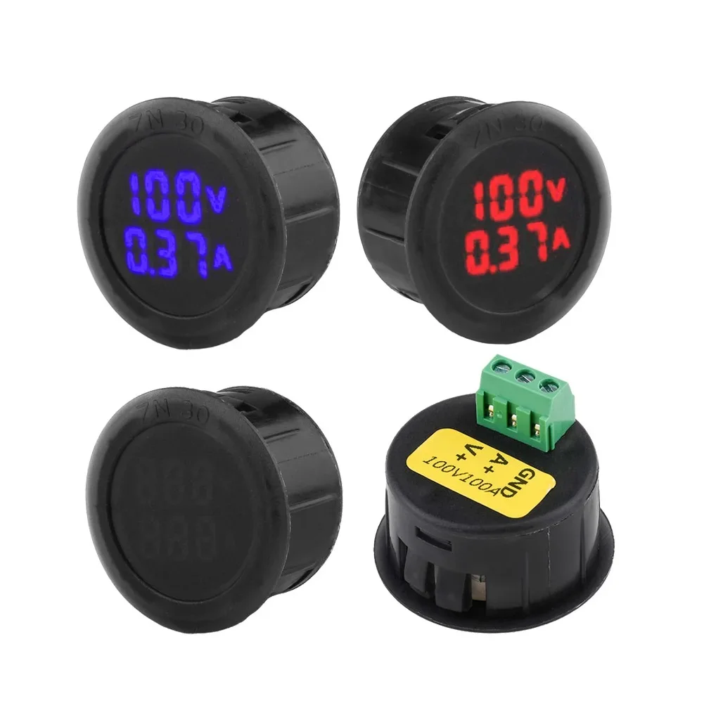 

DC 5-100V 10A 50A 100A LED Digital Display Round Voltmeter Ammeter Car Voltage Current Meter Volt Detector Tester Monitor Panel