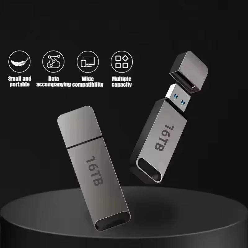 새로운 16TB 메탈 플래시 드라이브 USB3.2 고속 전송 대용량 휴대용 USB 메모리 펜 드라이브 (휴대폰, 컴퓨터, 차량용 U 디스크)