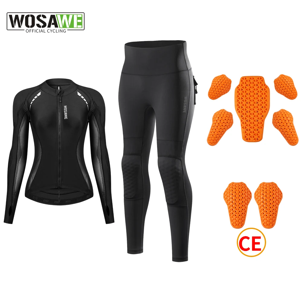 Women's Motorcycle Jacket and Pants Set with Removable Kneepads Soft Protective Gear CE Certified Motorcycle Combination motorcycle jacket motocross gear set
