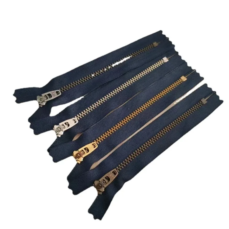 

100pcs/Lot 3# 10cm To 15cm Vintage YKK Metal Zipper Close End Gold Vintage Silver Bronze Jeans Pants Overalls Clothing Accessory