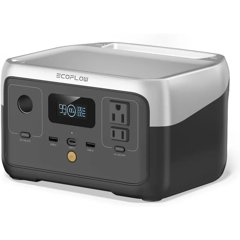 

EF ECOFLOW Portable Power Station RIVER 2, 256Wh LiFePO4 Battery/ 1 Hour Fast Charging, 2 Up to 600W AC Outlets