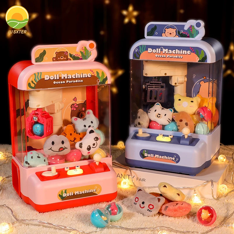 New Charging Doll Claw Machine DIY Doll Machine Kids Play Game Clip Doll Toys Large Claw Catch  Crane  Birthday Gift Girl Boy 2