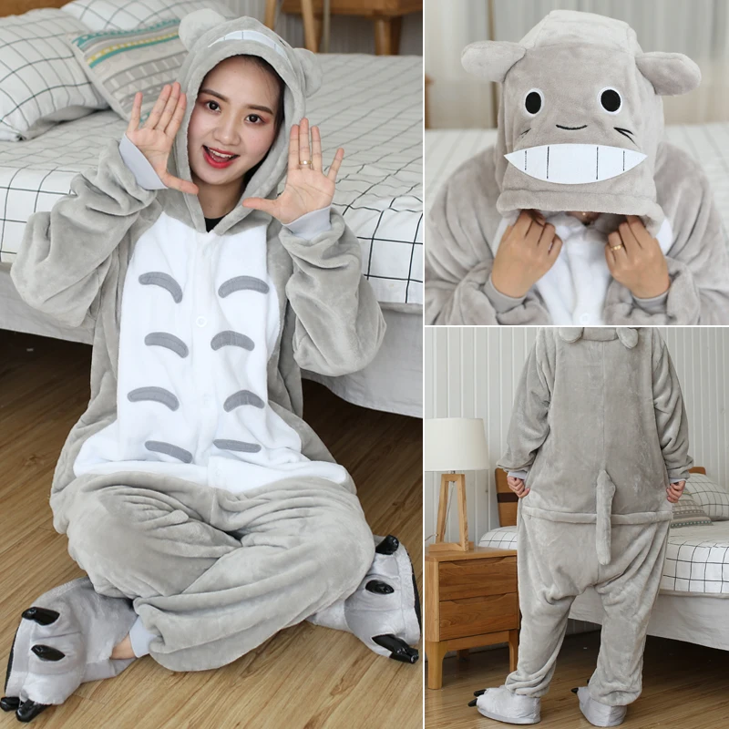 Cozy Totoro Onesies Soft Long Sleeve Pajamas Anime Cosplay Costumes