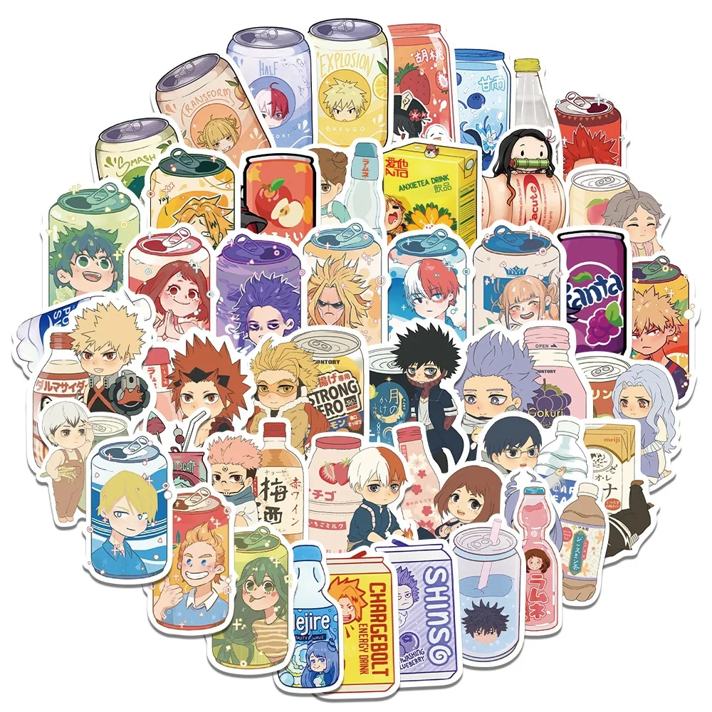 

10/50Pcs Beverage Anime Series Bubble Water Graffiti Stickers Personalized DIY Laptop Luggage Stationery Skateboard Phone Decals