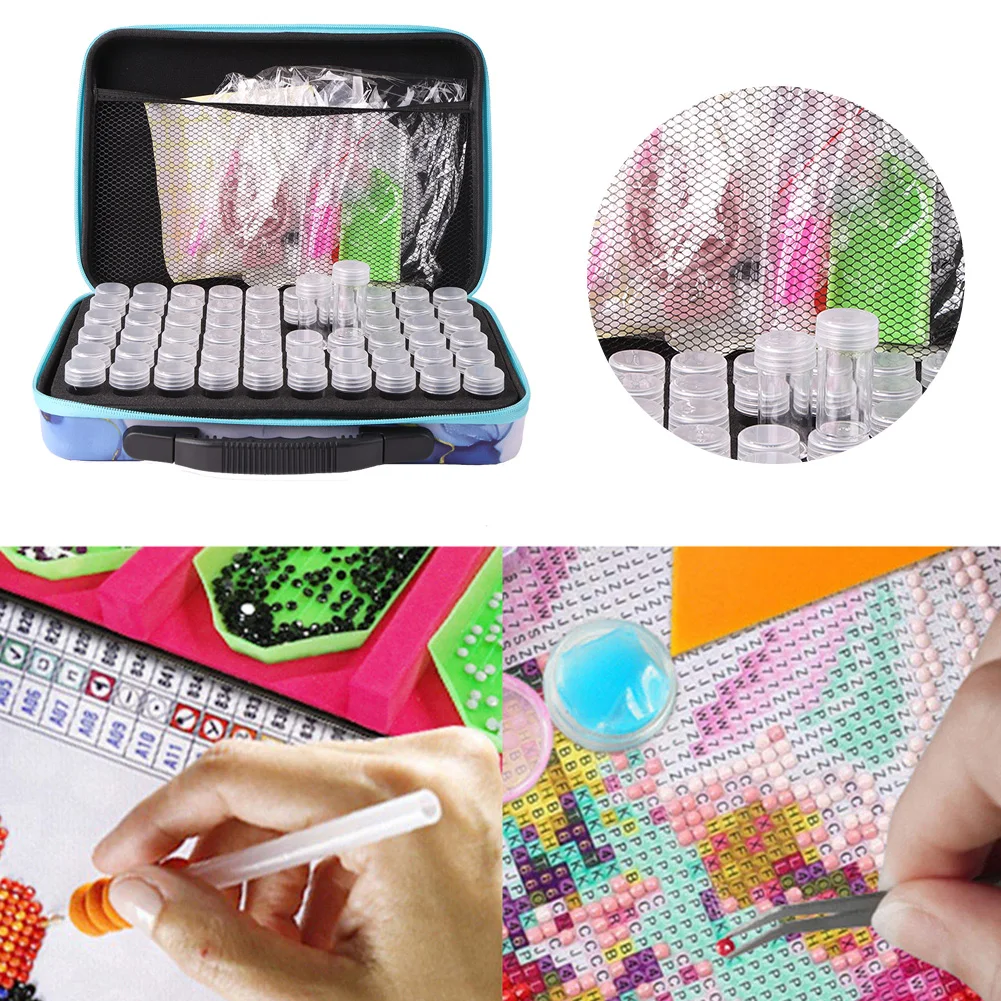 Diamond Painting Storage Case with Tools 70 Slots Diamond Art Accessories  Kit Carrying Bag Container with Funnel, Tays, Pens - AliExpress