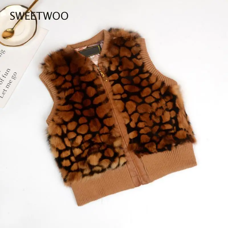 2019 Autumn Winter Real Rabbit Fur Vest Women's Fur Coat Women's Children Short Paragraph Full Leather Fashion  Vest