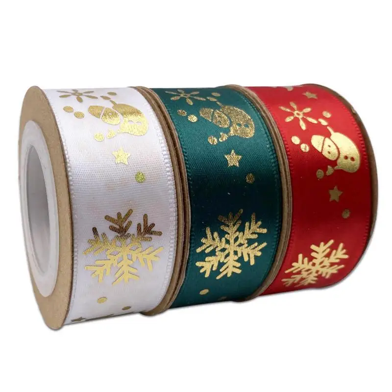 

Christmas Ribbon Snowman Ribbon 10 Yards Glitter Christmas Ribbon Wired Christmas Decoration Supplies Christmas Ribbon Decor