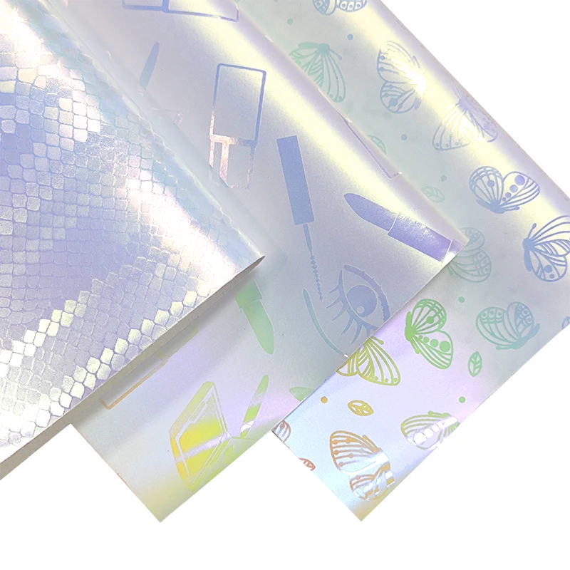 30*135CM 0.7MM White Faux Leather Chunky Glitter Fabric DIY Clothes