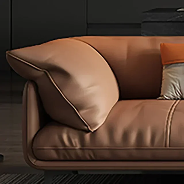 현대 미니멀리스트 가죽 거실 소파의 우아함과 편안함