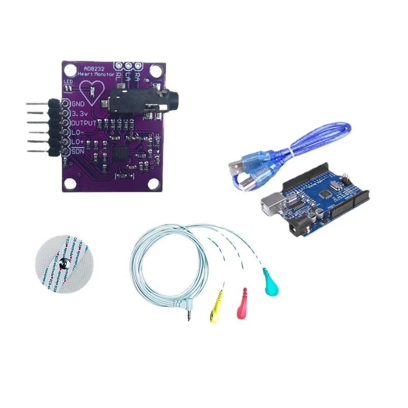 

Heart Rate ECG Acquisition Module Physiological Pulse Detection ECG Ad8232 Bioelectrical Signal Development Kit