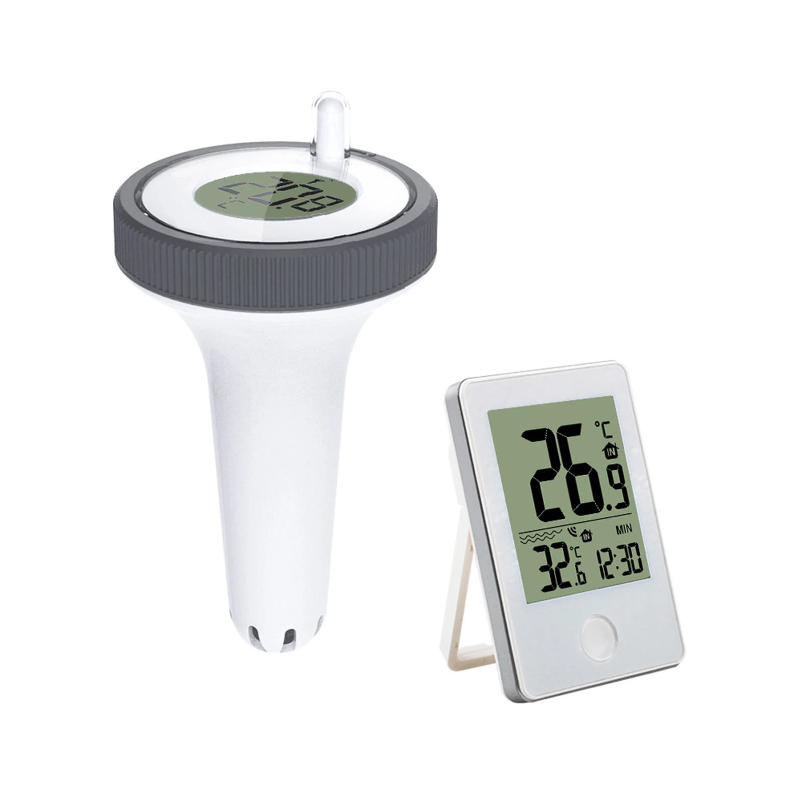 

Digital Wireless Indoor Outdoor Floating Pool Thermometer Swimming Pool Bath Water Spas Aquariums Remote Time Clock