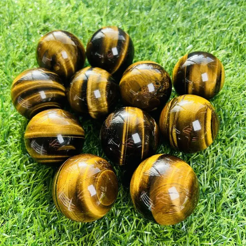 

Hot Sale Natural Crystal Healing Ball High Quality Yellow Tiger Eye Stone Sphere For FengShui Spiritual Gemstone Wholesale