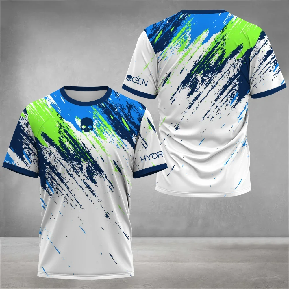 Summer Men's Crew Neck Short Sleeve T-Shirt Colourful Printed Tennis Badminton Running T-Shirt Casual Loose Outdoor Sportswear
