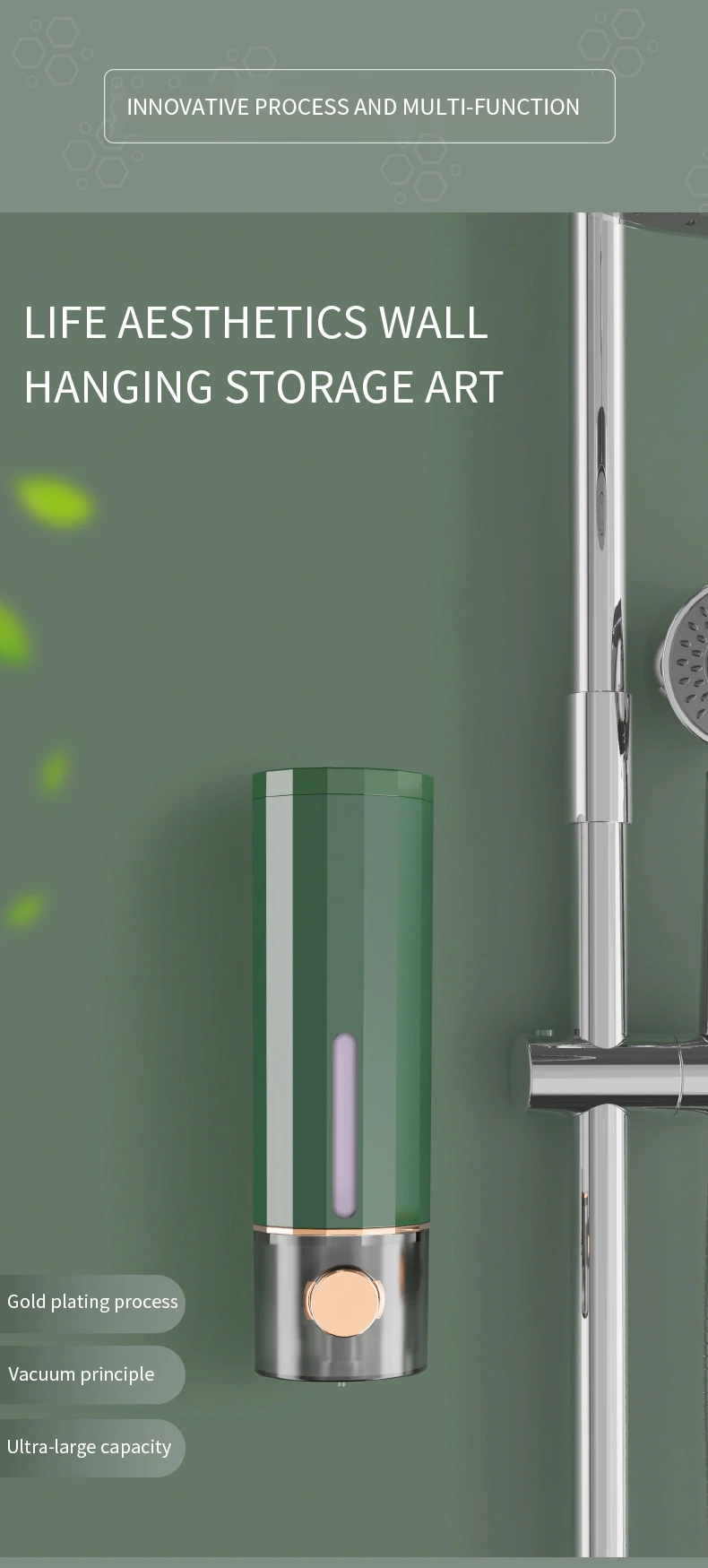 450ml liquid soap dispenser wall mounted manual shower shampoo dispenser