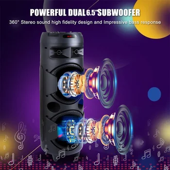 4000W Portable Bluetooth Speaker Dual 6.5