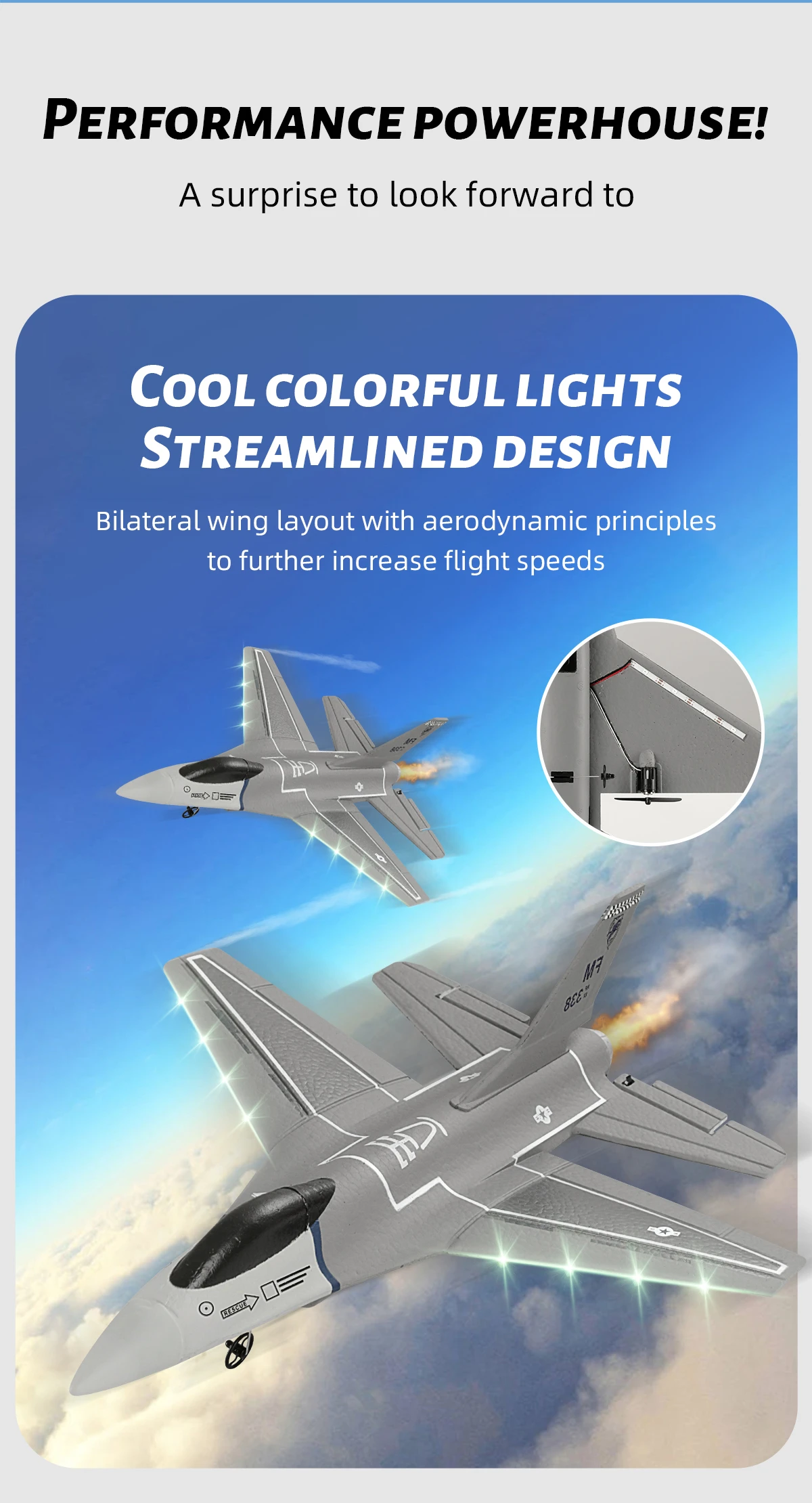 F16 Rc Glider 3ch Airplane With 6-axis Self-stabilization System_voghion.com