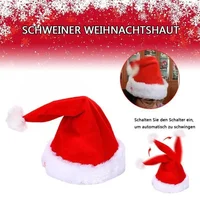 Christmas Santa Hat Singing Dancing Moving Electric Patchwork Hat Funny Toy Party Winter Warm Musical Dance Xmas Hat Gifts 2