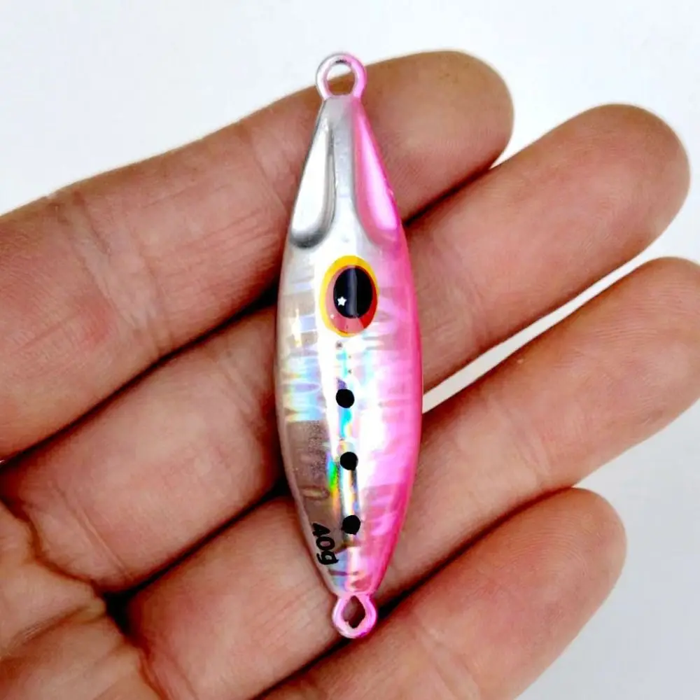 

Фосфоресцирующая Рыболовная Снасть для пчелиной рыбалки, медленно тонущий джиг с медленным шагом, джиг с твердым окунем 30 г 40 г 60 г, металлическая приманка-ложка