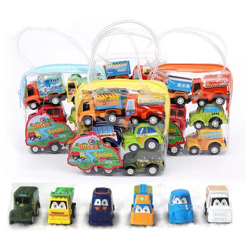 

6PCS Cars Toys Mini Inertial Engineering Vehicle Pull Back Car Toys Fire Truck Kids Cars Boy Diecasts for Children Birthday Gift