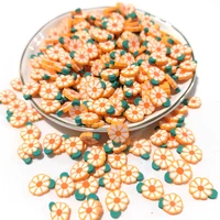 500g/Bag 10mm Mix Color Flower Smile Face Fruit Shape Polymer Clay Spacer Loose Slice Polym Clay Dollhouse Toys Phone Decor 2