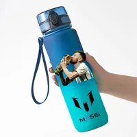 650ml Lionel Messi Blue PC Safe Portable Sports Outdoor Football Star Water Bottle Large Capacity Bottle Messi Fans Gifts 6