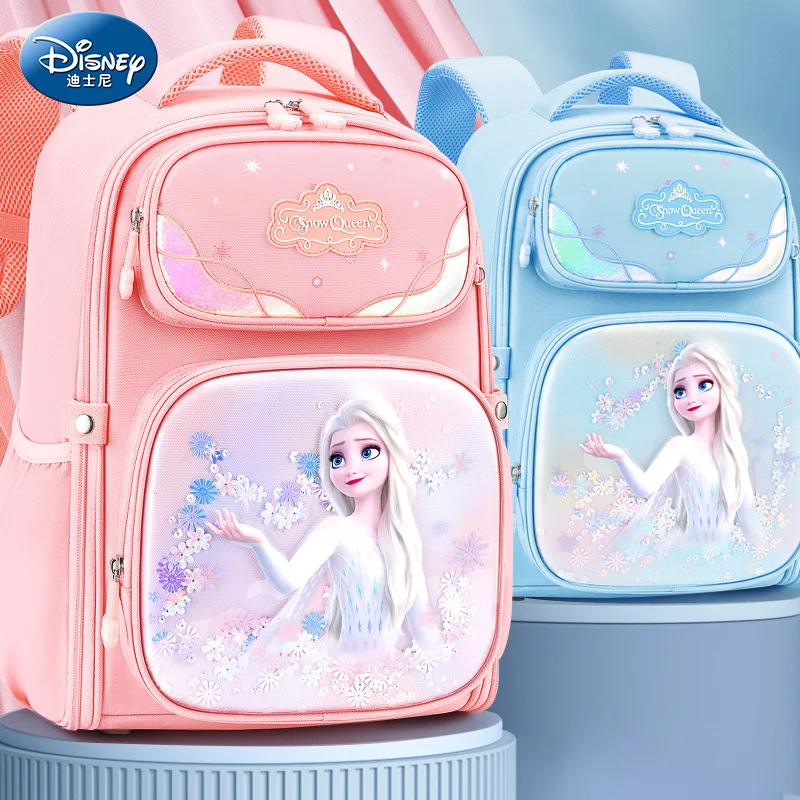 

Disney Frozen School Bags For Girls Elsa Anna Grade 1-3 Primary Student Shoulder Orthopedic Backpack Large Capacity Gift Mochila