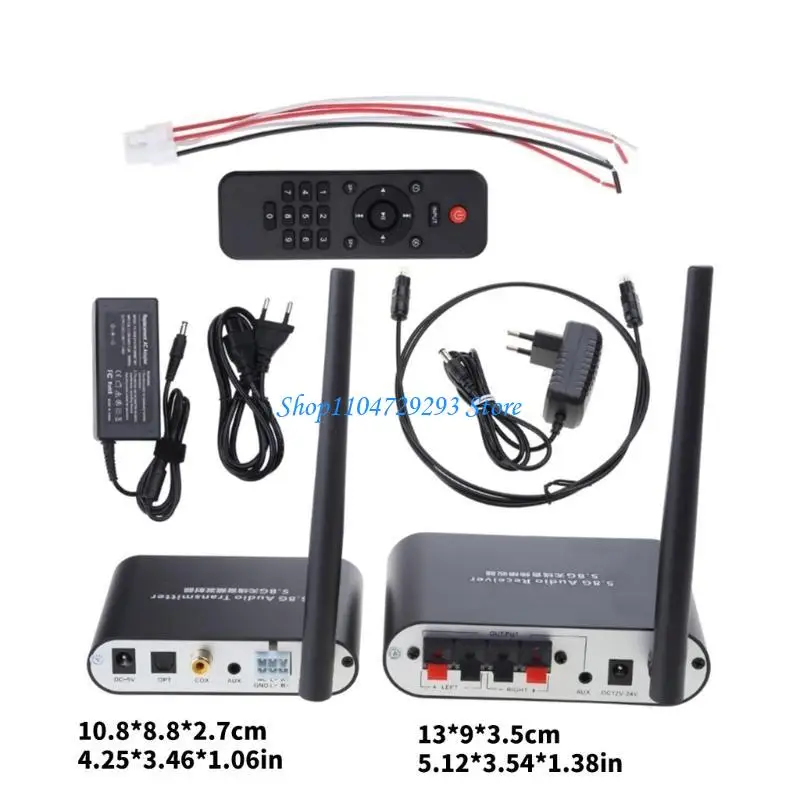 Y2GD 5.8G RF 무선 오디오 송신기 수신기 5.1CH 서라운드 사운드 지원 광섬유 동축 및 AUX USB 재생 음악 플레이어