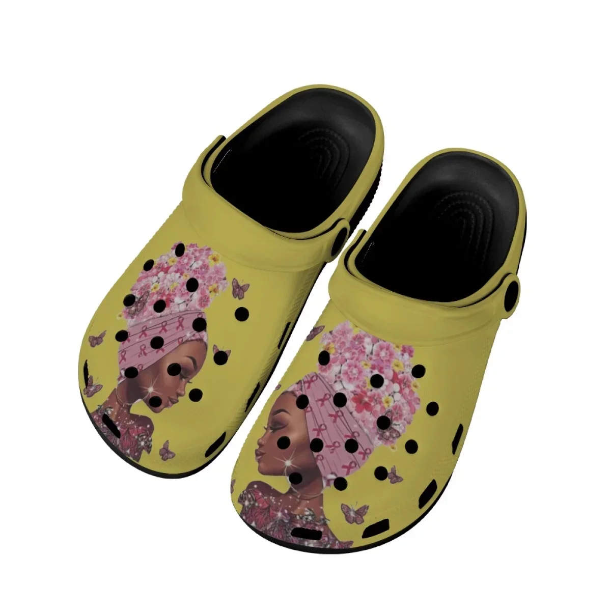 Summer Women's Non-slip Slippers Afro Woman Print Sandals Female High Quality Comfortable Casual Home Slides Couple Clogs