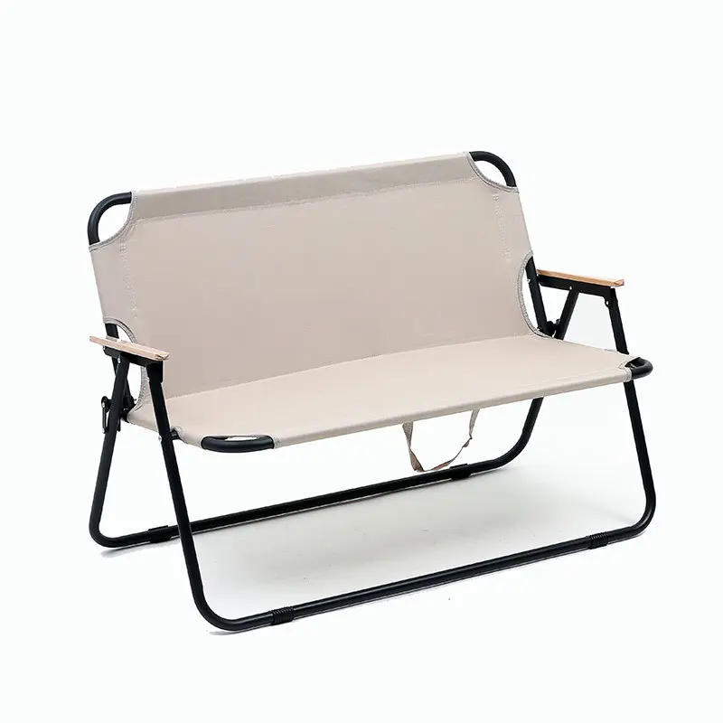 Double chaise camping pliante portable avec dossier tissu Oxford pour pêche
