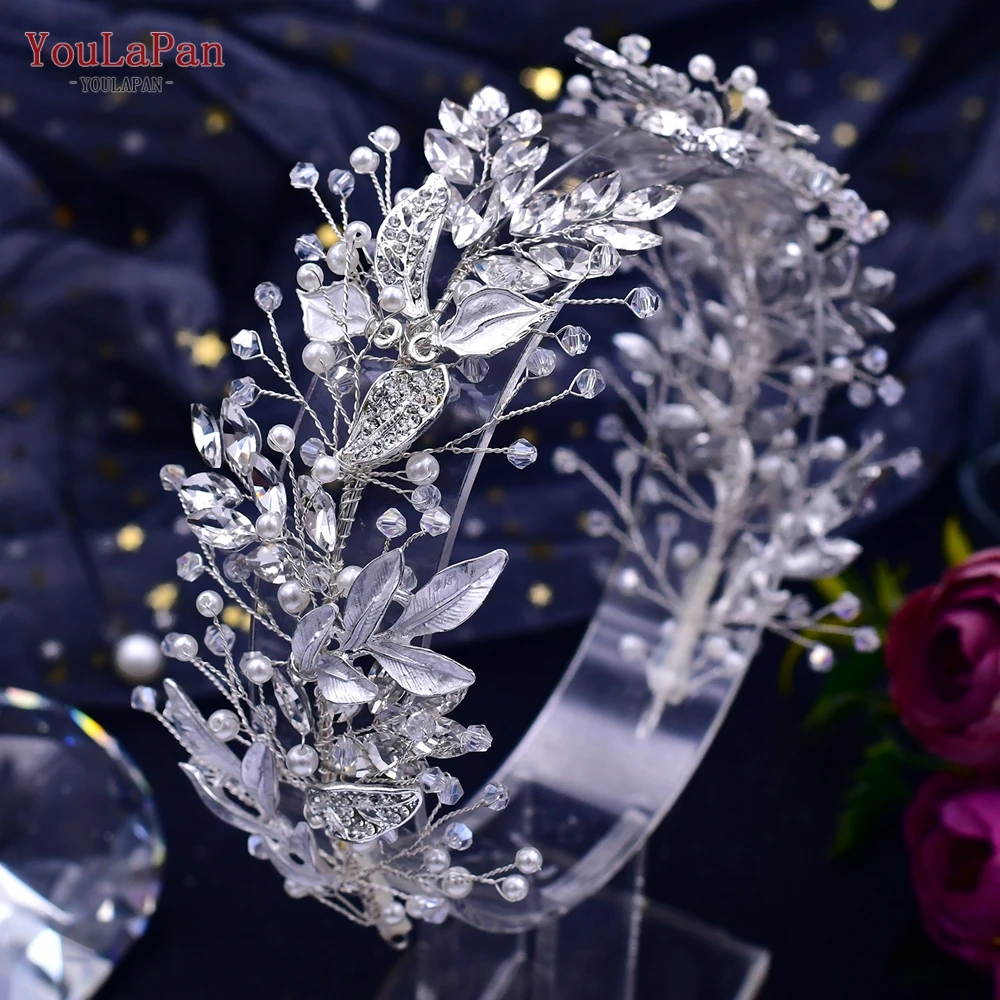 YouLaPan Elegant Bridal Headband Wedding Hair Accessories Brides Alloy Leaf  Headpiece Women Headdress Headwear For Party HP272