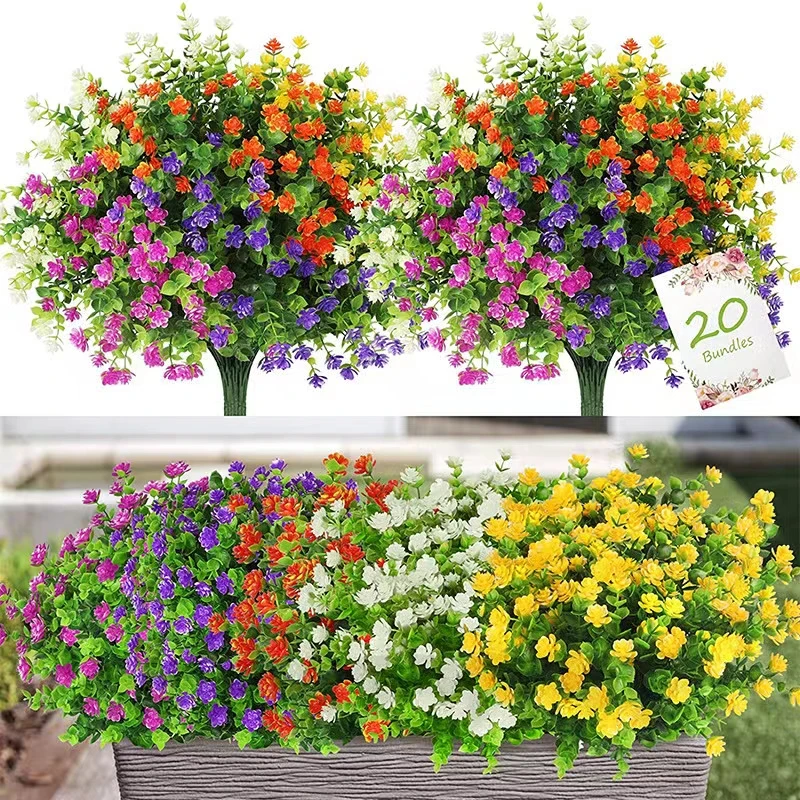 Highquality Artificial Flowers Green Shrubs Uv Resistant Outdoor Fake