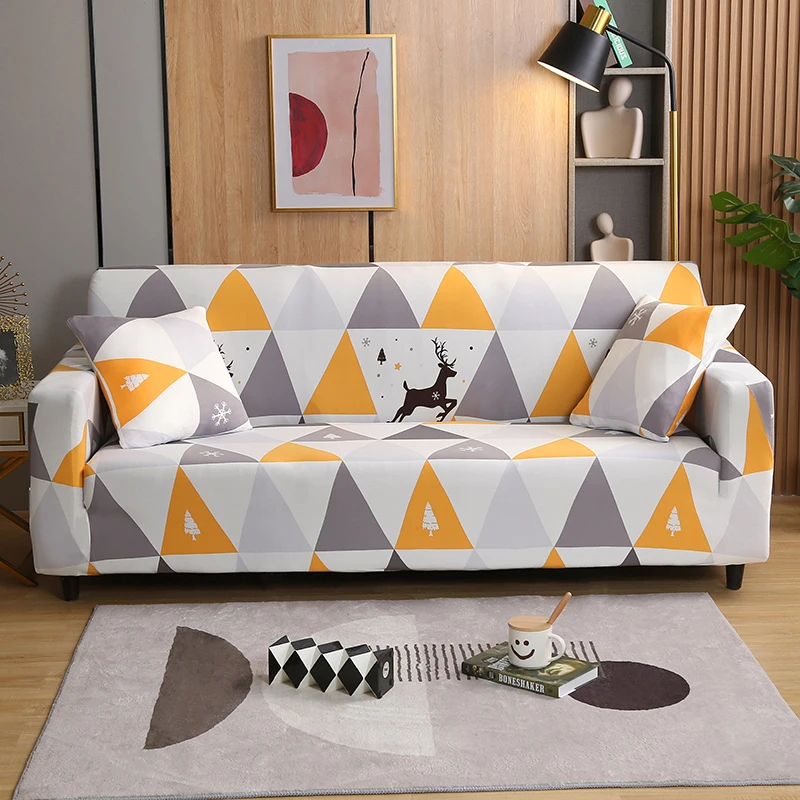 thumbnail image 1 of Funda de sofá estampada de alta elasticidad para sala de estar, funda de sofá antideslizante, apta para mascotas y perros, protector de muebles, 1 of 5