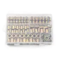 210/165/100PCS Box Rivet Nuts Carbon Steel M4 M5 M6 M8 M10 M12 Flat Head Rivet Nuts Set Hardware Multi Sizes Insert Rivet Nuts 2