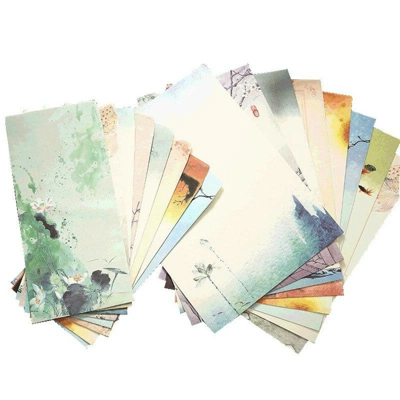 Retro Letter Paper and Envelope Set 6pcs/set (4 Letter Paper + 2 Envelopes) Flower Craft Envelope Letters Stationery