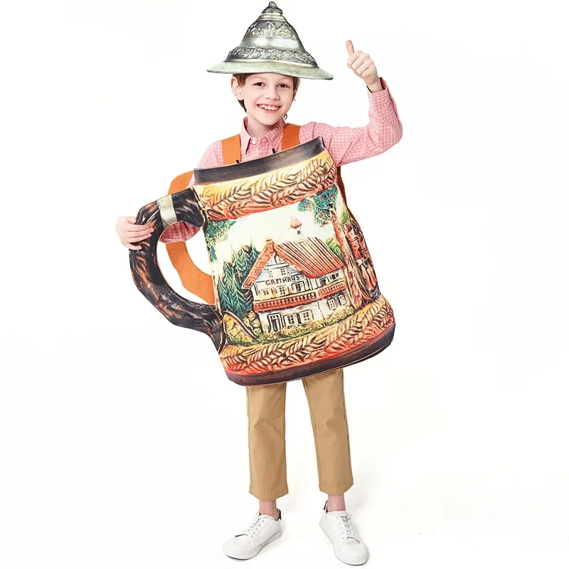 

2024 Kids Germany Oktoberfest Carnival Party Cosplay Adult Beer Stein Costume