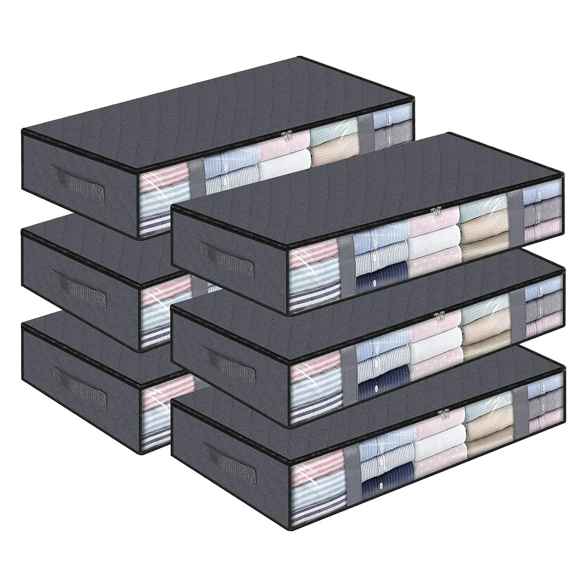 

6 шт., складные мешки для хранения одежды, под кровать, с прочными ручками