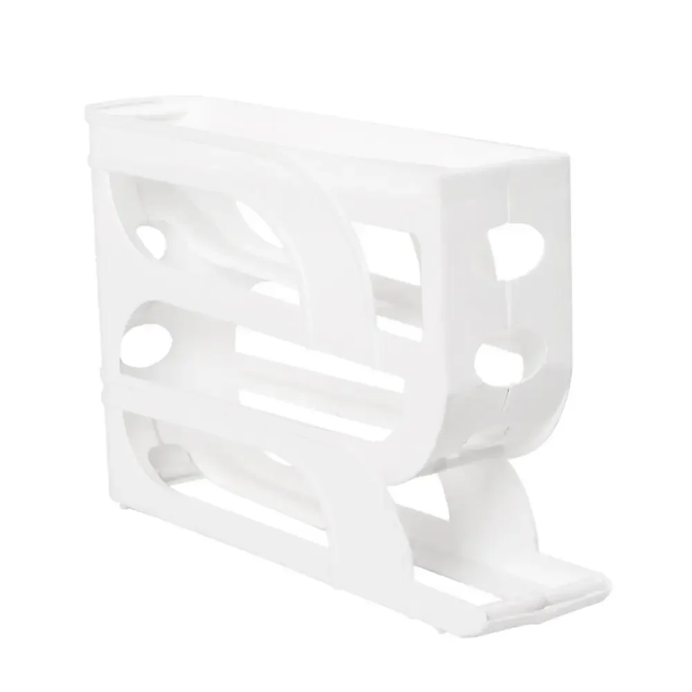 Rolo de ovo automático de grande capacidade, refrigerador doméstico de quatro camadas, caixa de armazenamento de ovos, economia de espaço, cozinha dedicada 7