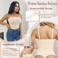 Body pour femmes contrôle du ventre Shapewear sans manches sans bretelles dos nu débardeur décontracté string Body minceur corps Shaper 3