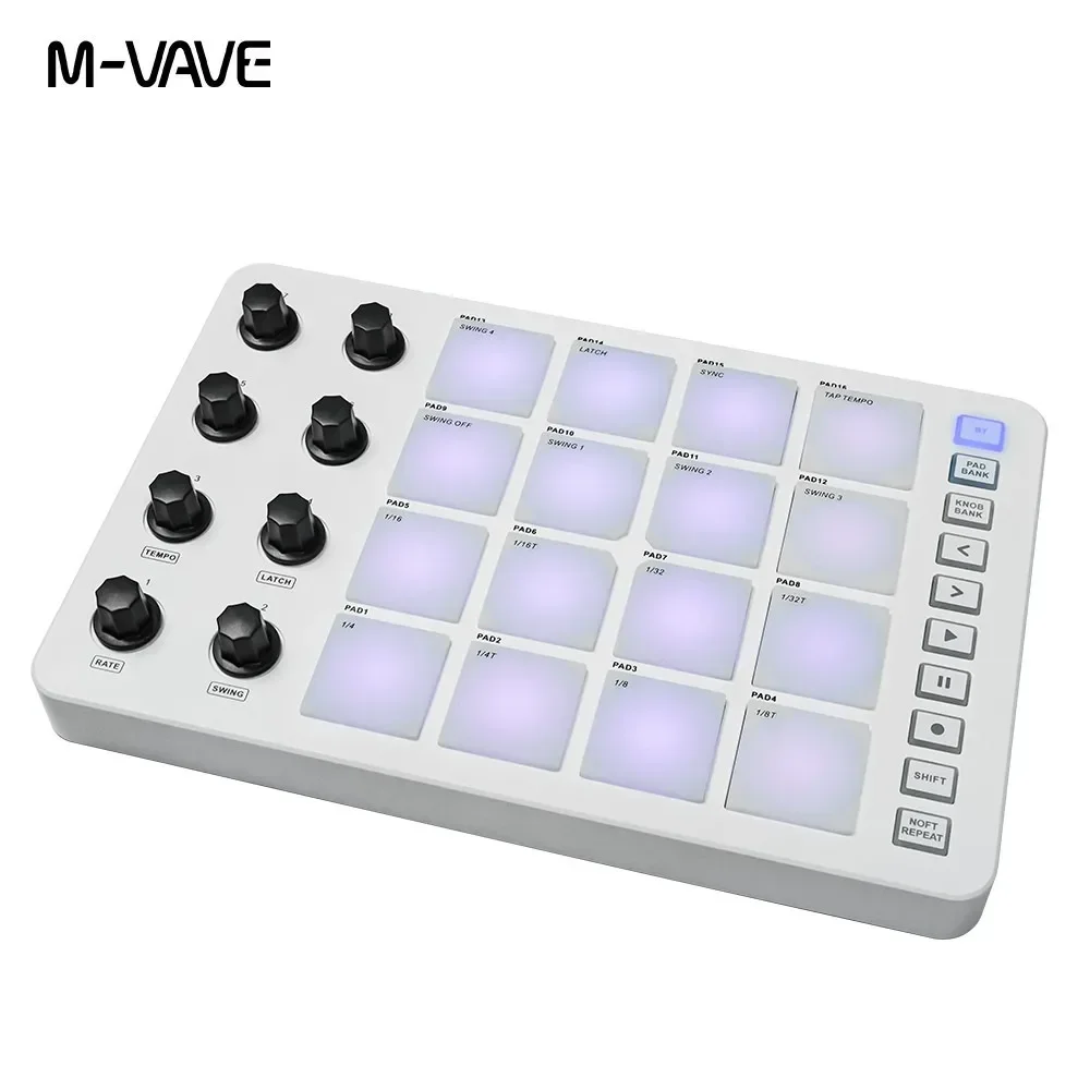 M-VAVE SMC-PAD Launch Pad USB-C Interface Portable Design Wireless MIDI Controller Suitable Percussion Keyboard midi controller