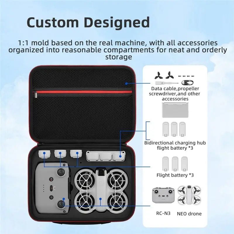 DJI Neo 드론용 FFYY 휴대용 보관 가방, 스트랩이 있는 보호 액세서리가 포함된 휴대용 핸드백