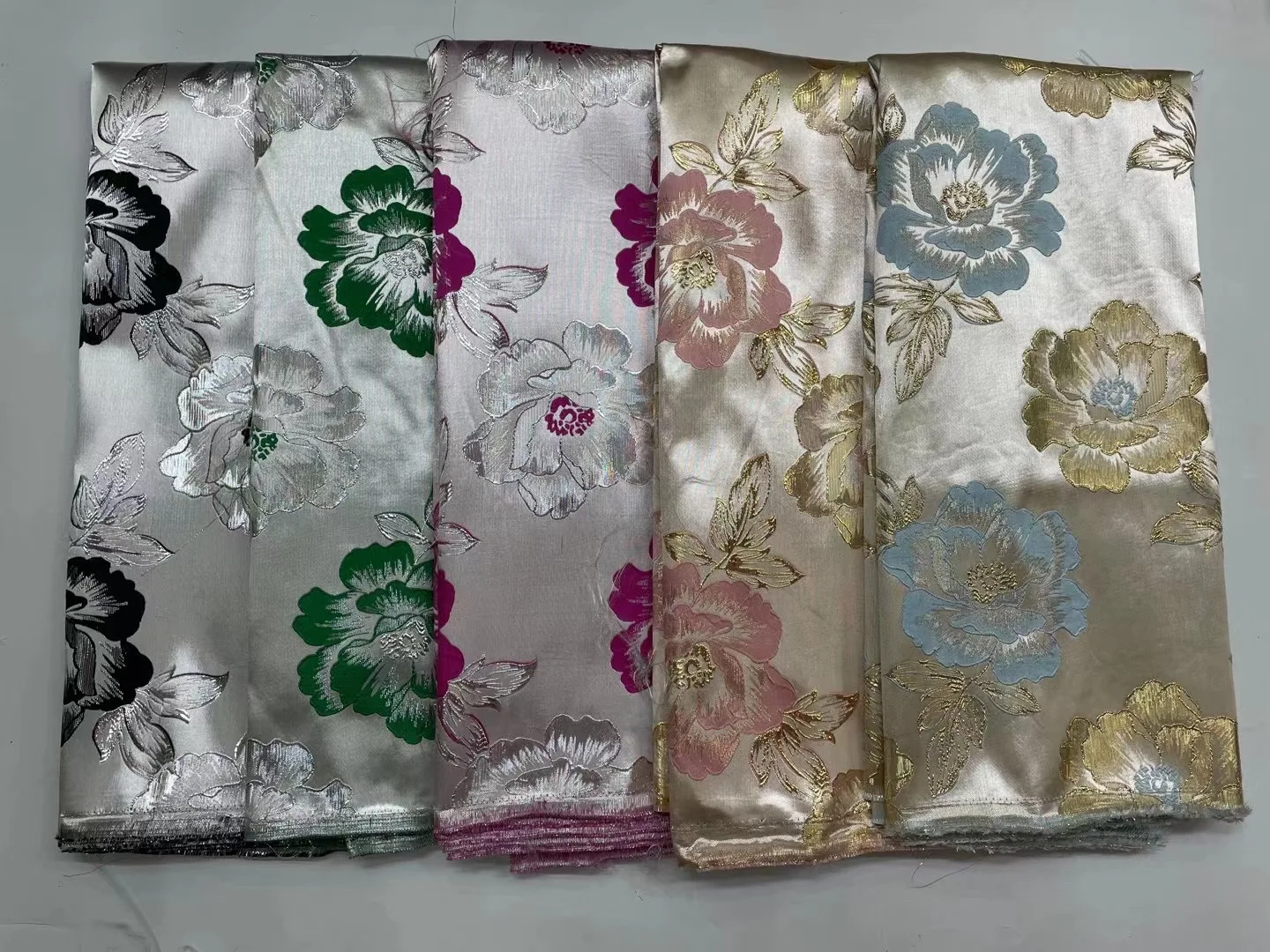 2022 Latest French Brocade Gliding Lace Fabric High Quality African 5 Yards Jacquard Embroidery Lace For Wedding Evening  Dress